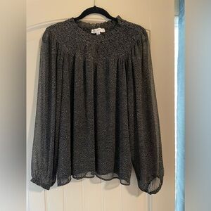 Loft long sleeve, lined sheer blouse